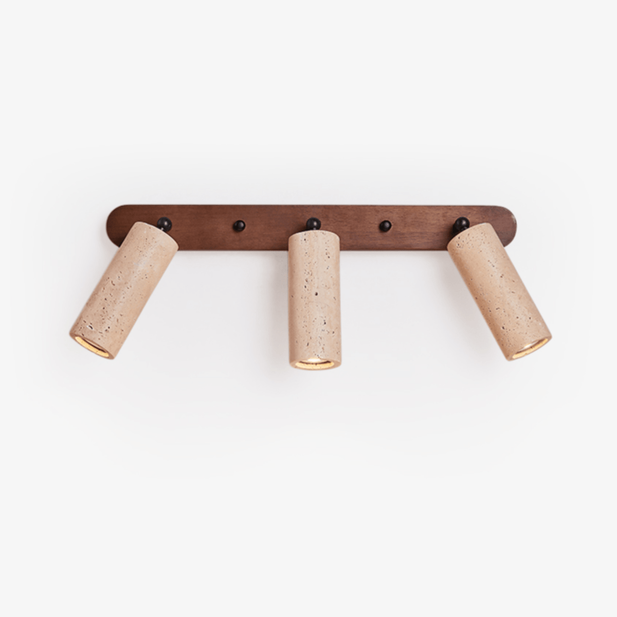 Travertine Triple Spotlight Wall Light - Dia 35cm x H 16.5cm Travertine, Hardwired Wall Sconce, detail 2