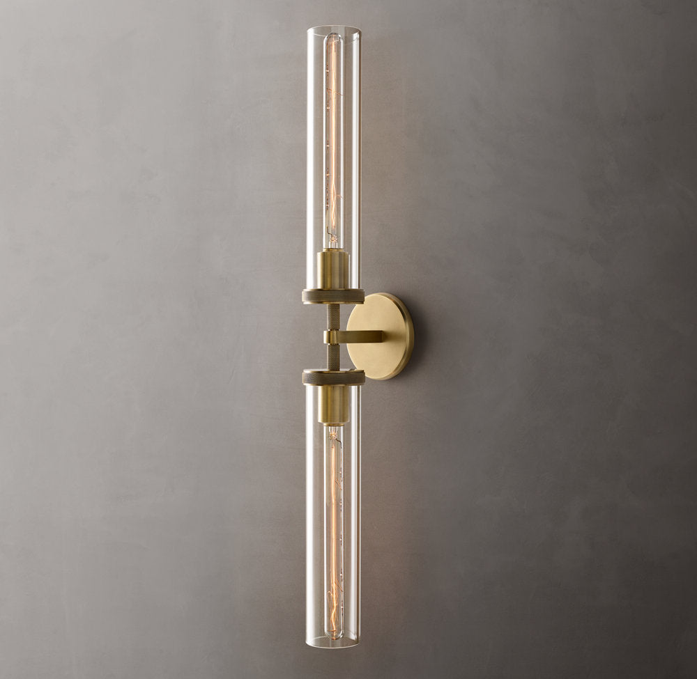 Lambeth Knurled Grand Linear Wall Light, Bathroom Wall Sconce, Dimensions Overall: 30"