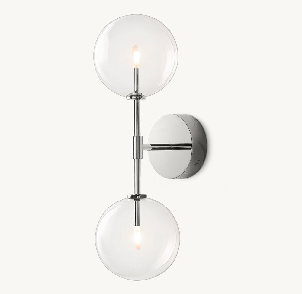 Glass Globe Linear Wall Light, Bathroom Wall Sconce, detail 13