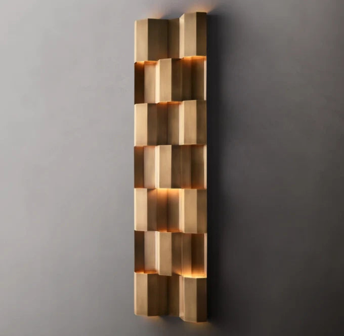 Modernist Grid Grand Wall Light, Bedroom Wall Sconce, detail 3