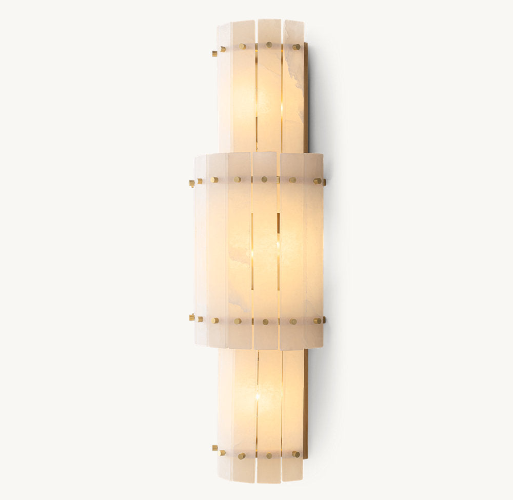 San Marco Alabaster Grand Circular Sconce, Bedroom Wall Sconce, detail 7
