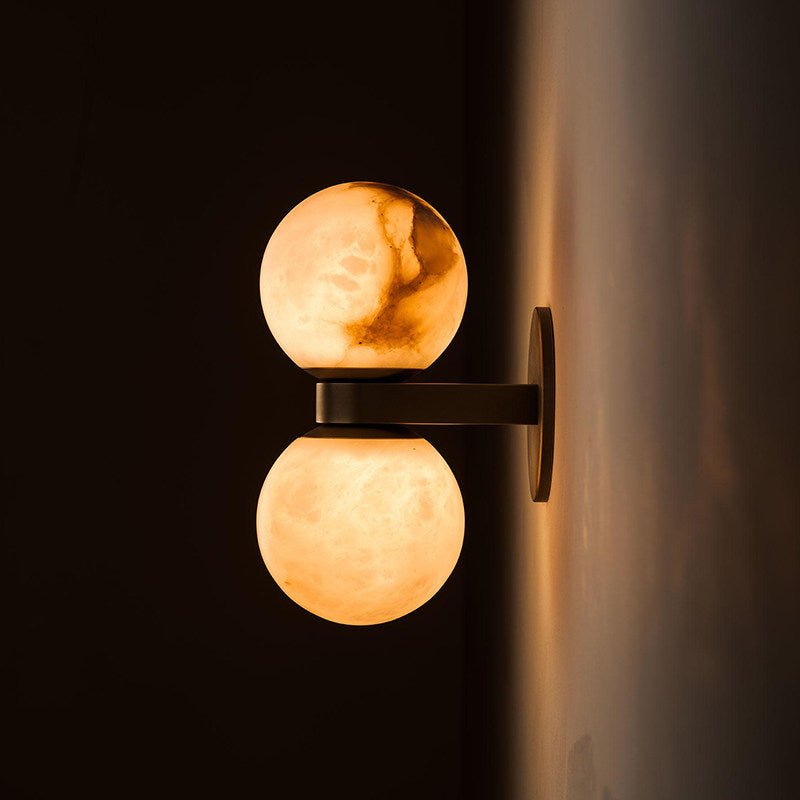 Alabaster Celestia Orb Wall Light, Hardwired Wall Sconce, detail 15