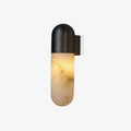Capsule Alabaster Wall Light, Hardwired Wall Sconce, Metal, Dia 8cm x H 28cm