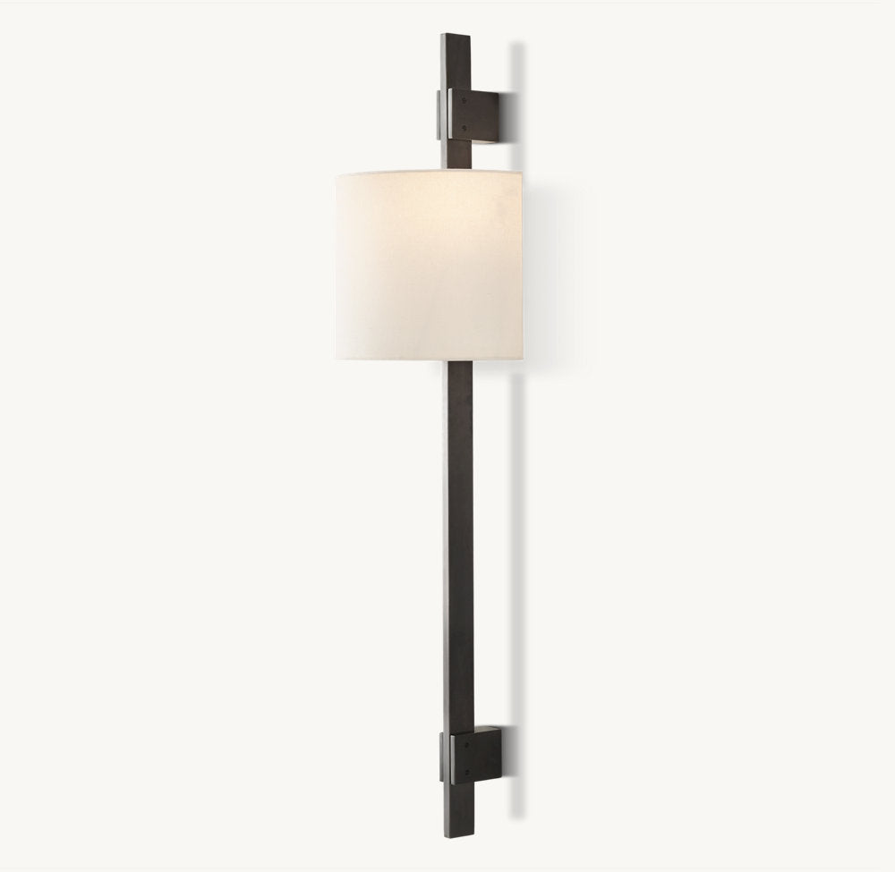 Vela Box Bar Sconce - Circular Shade, Bedroom Wall Sconce, detail 14