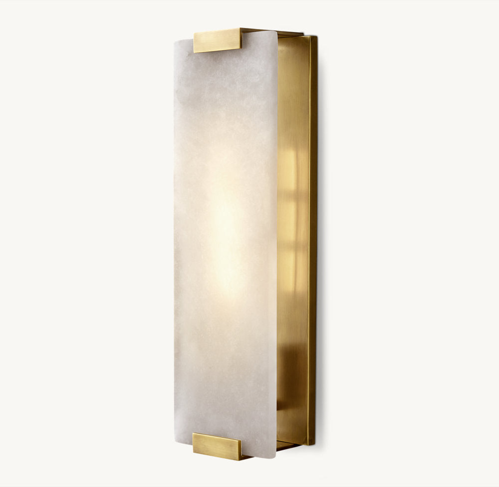 Hand-Carved Alabaster Grand Wall Light, Bathroom Wall Sconce, detail 7