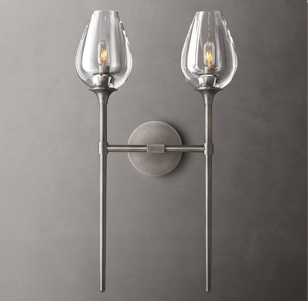Tulip Double Wall Light, Bathroom Wall Sconce, detail 10