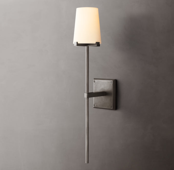 Pauillac Fabric Shade Torch Wall Light, Bedroom Wall Sconce, detail 17