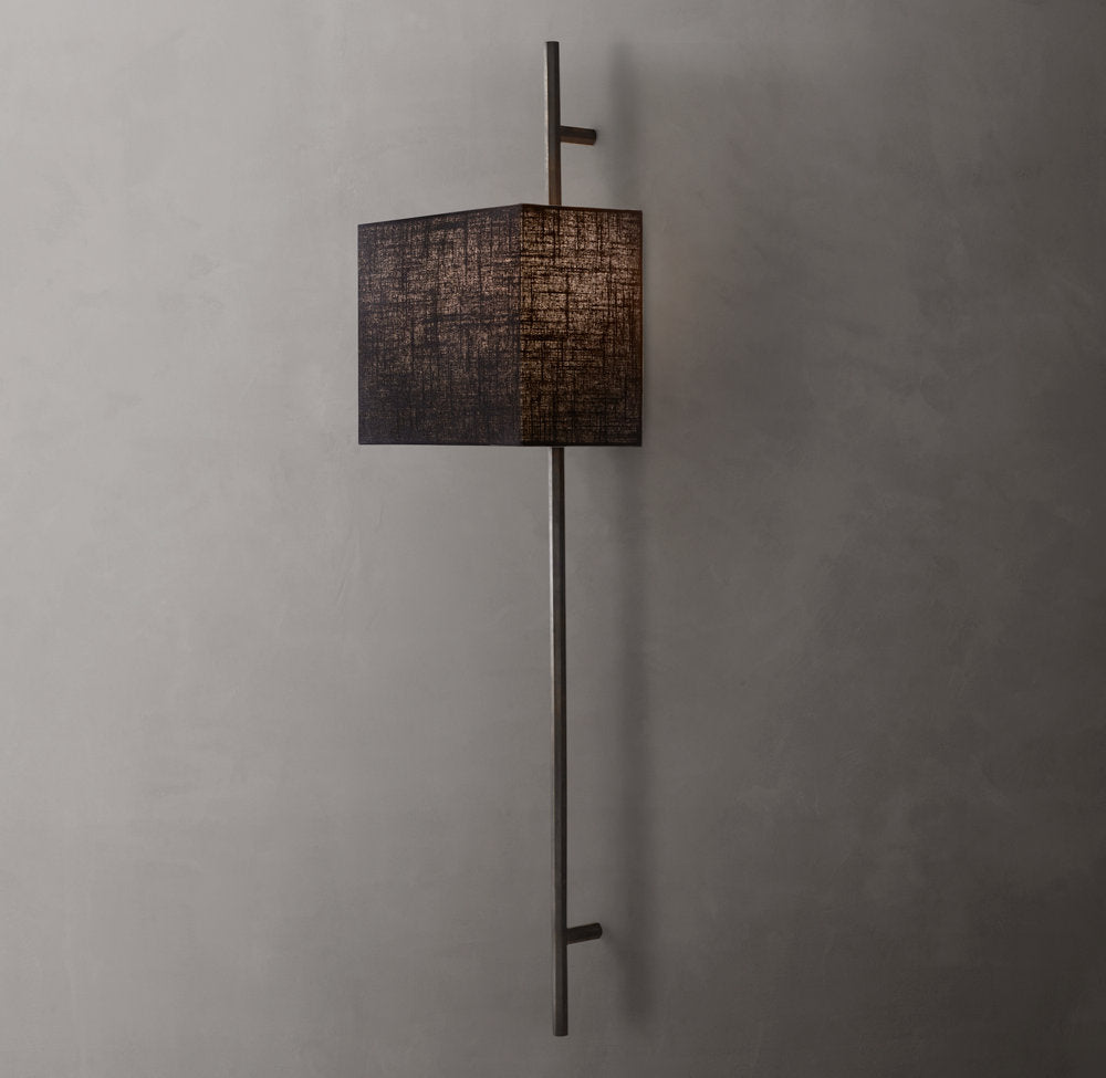 Vela Octagonal Bar Sconce - Box Shade, Bedroom Wall Sconce, detail 12