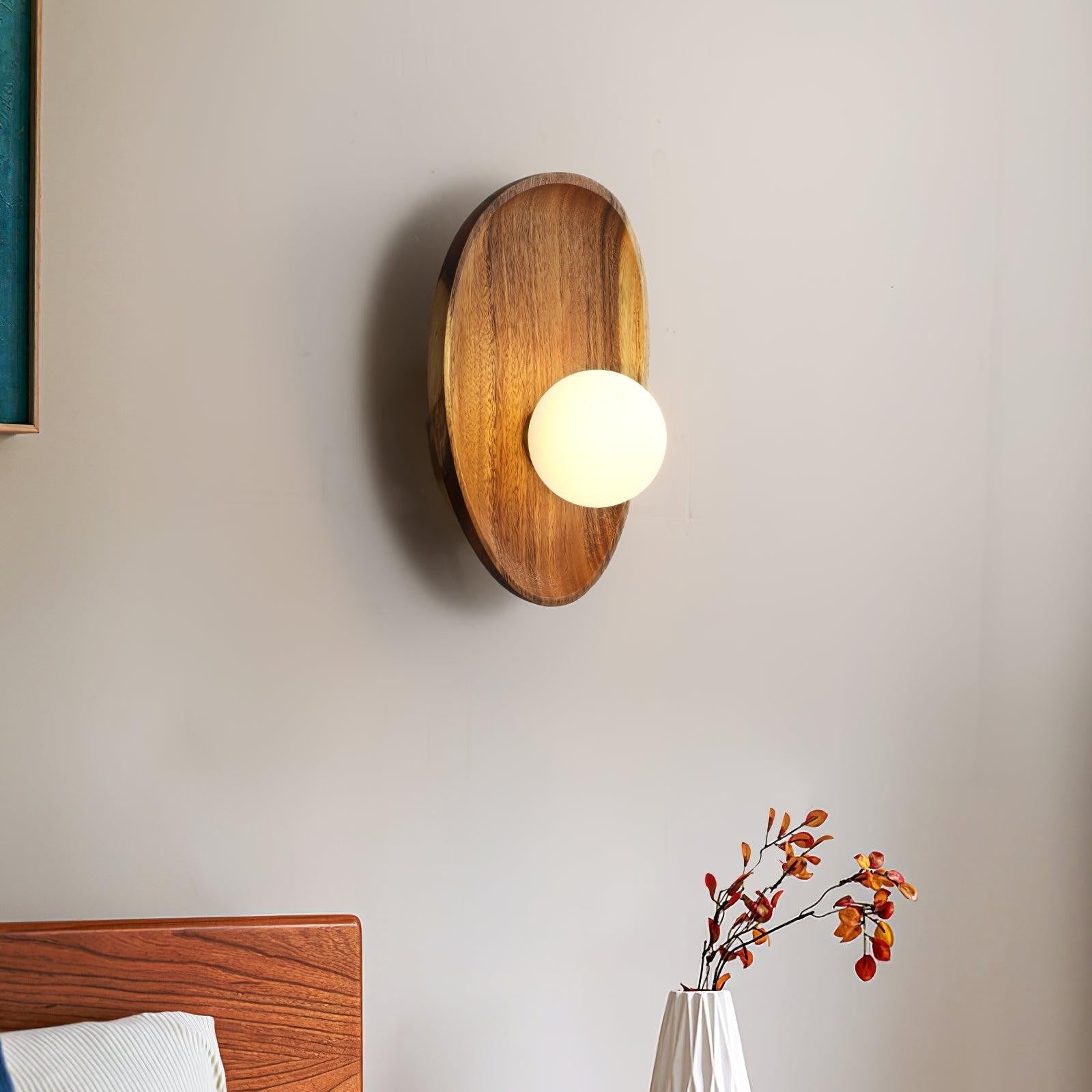 Eivor Wooden Globe Wall Light, Hardwired Wall Sconce, detail 5