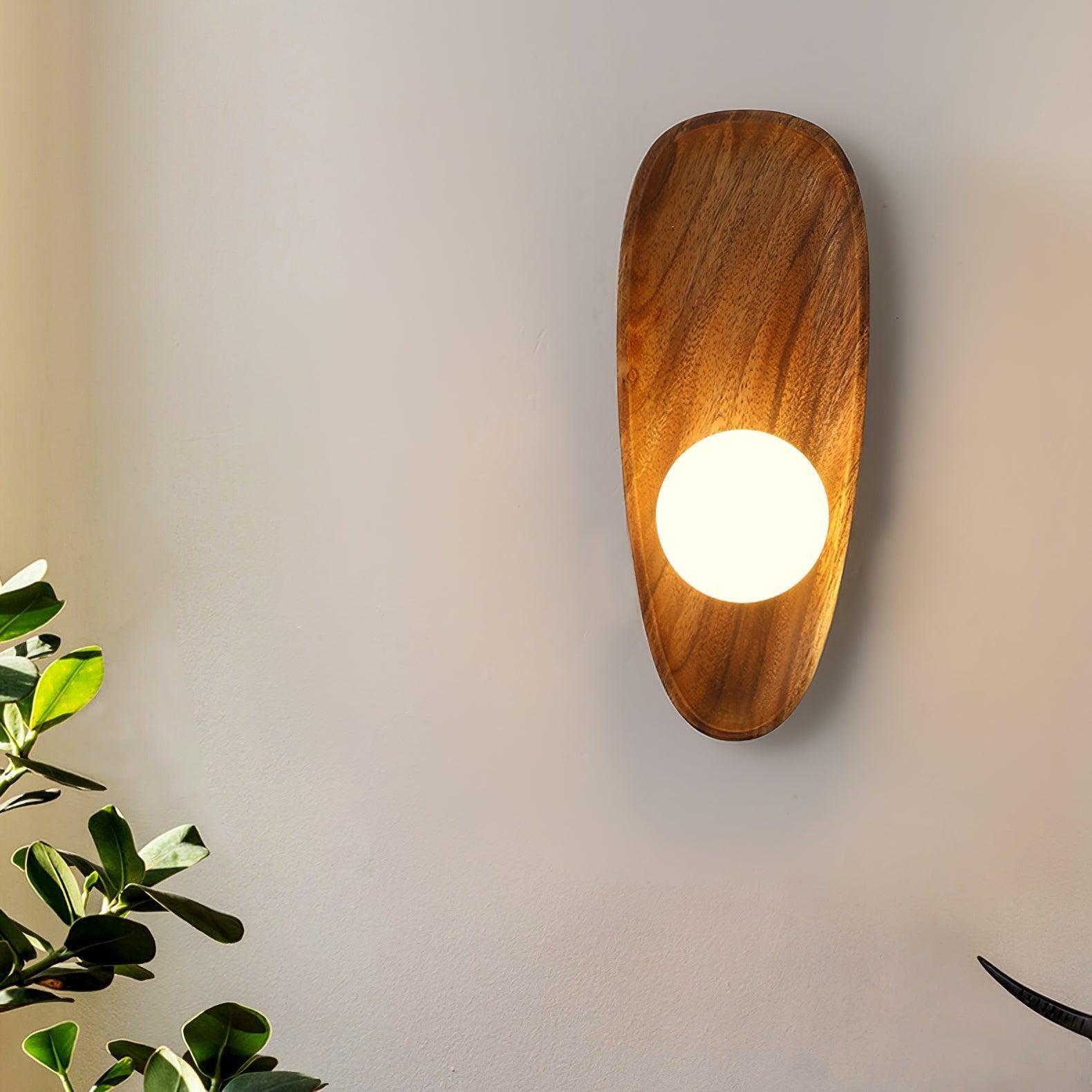 Eivor Wooden Globe Wall Light, Hardwired Wall Sconce, detail 6
