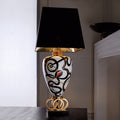 Exclusive Black And White Majolica Table Light, Bedside Table Lamp, height 93 cm