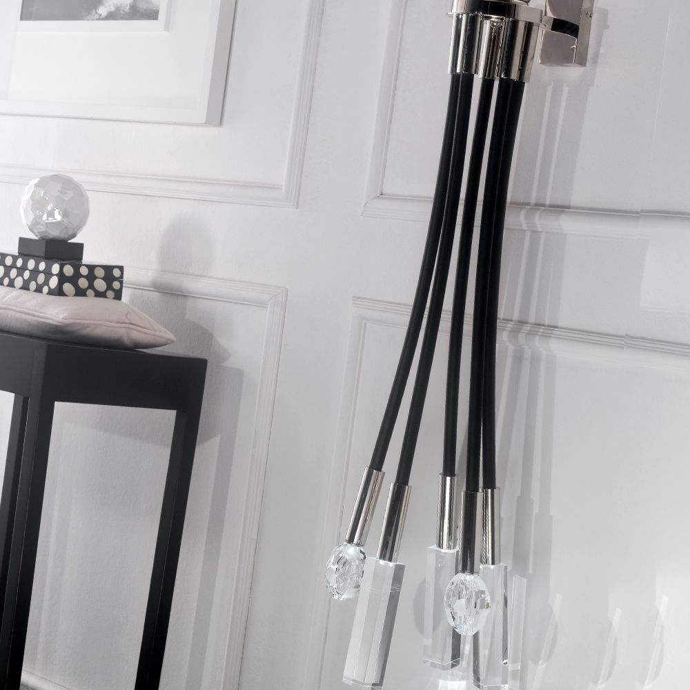Exclusive Contemporary Black Rubber Wall Light, Bedroom Wall Sconce, detail 3