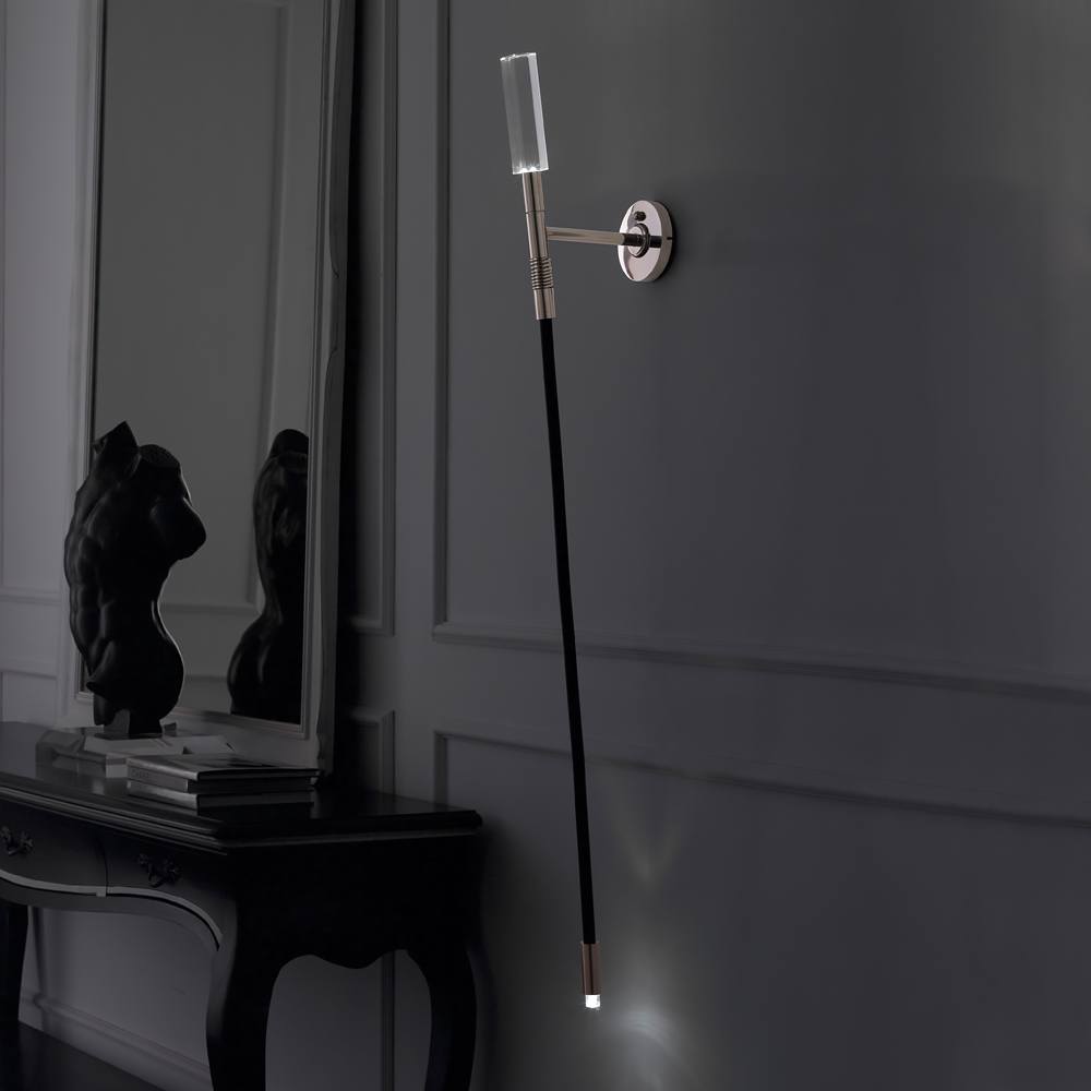 Exclusive Contemporary Single Black Rubber Wall Light, Bedroom Wall Sconce, height 100 cm