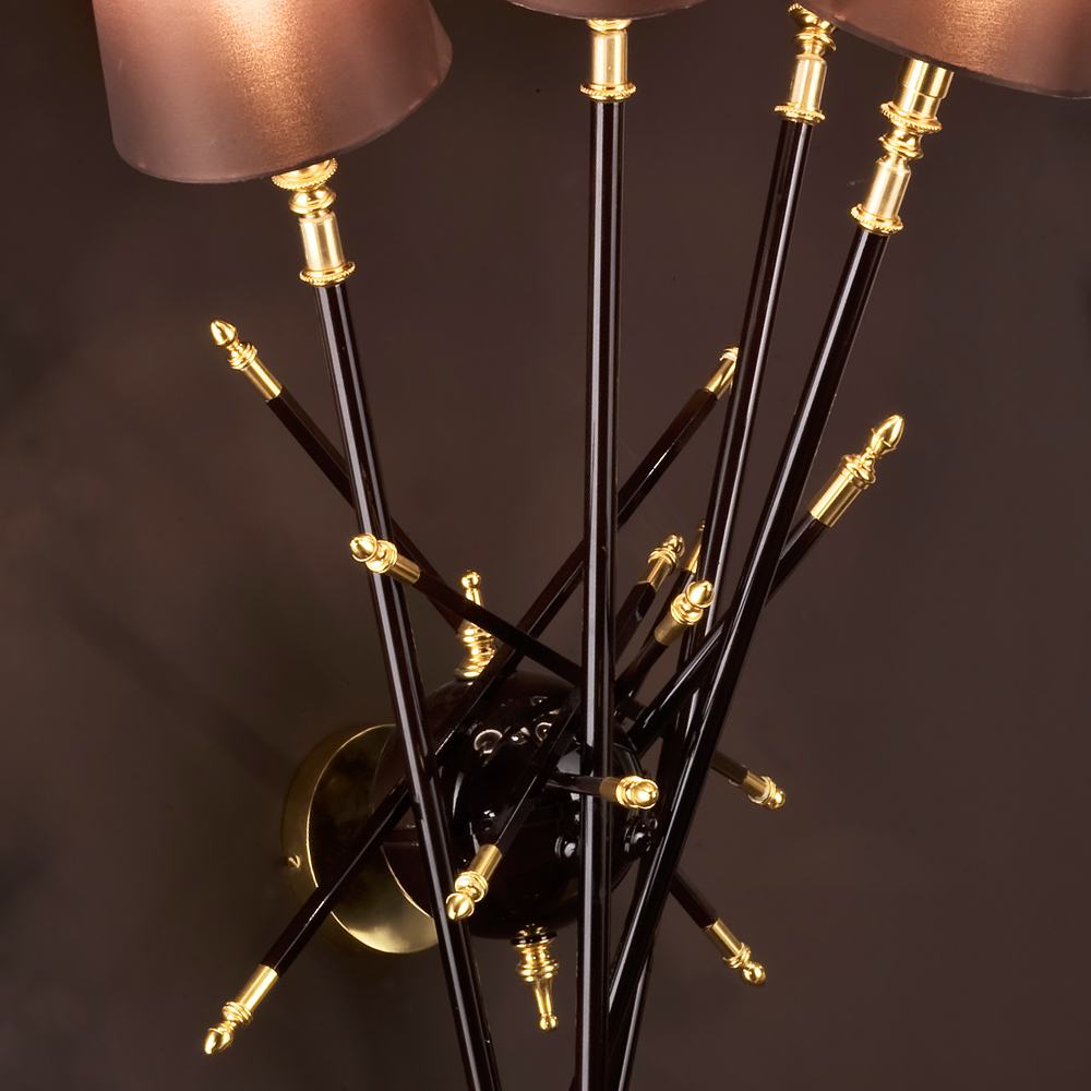 Exclusive Italian Bronze Lacquered Wall Light, Bedroom Wall Sconce, detail 3