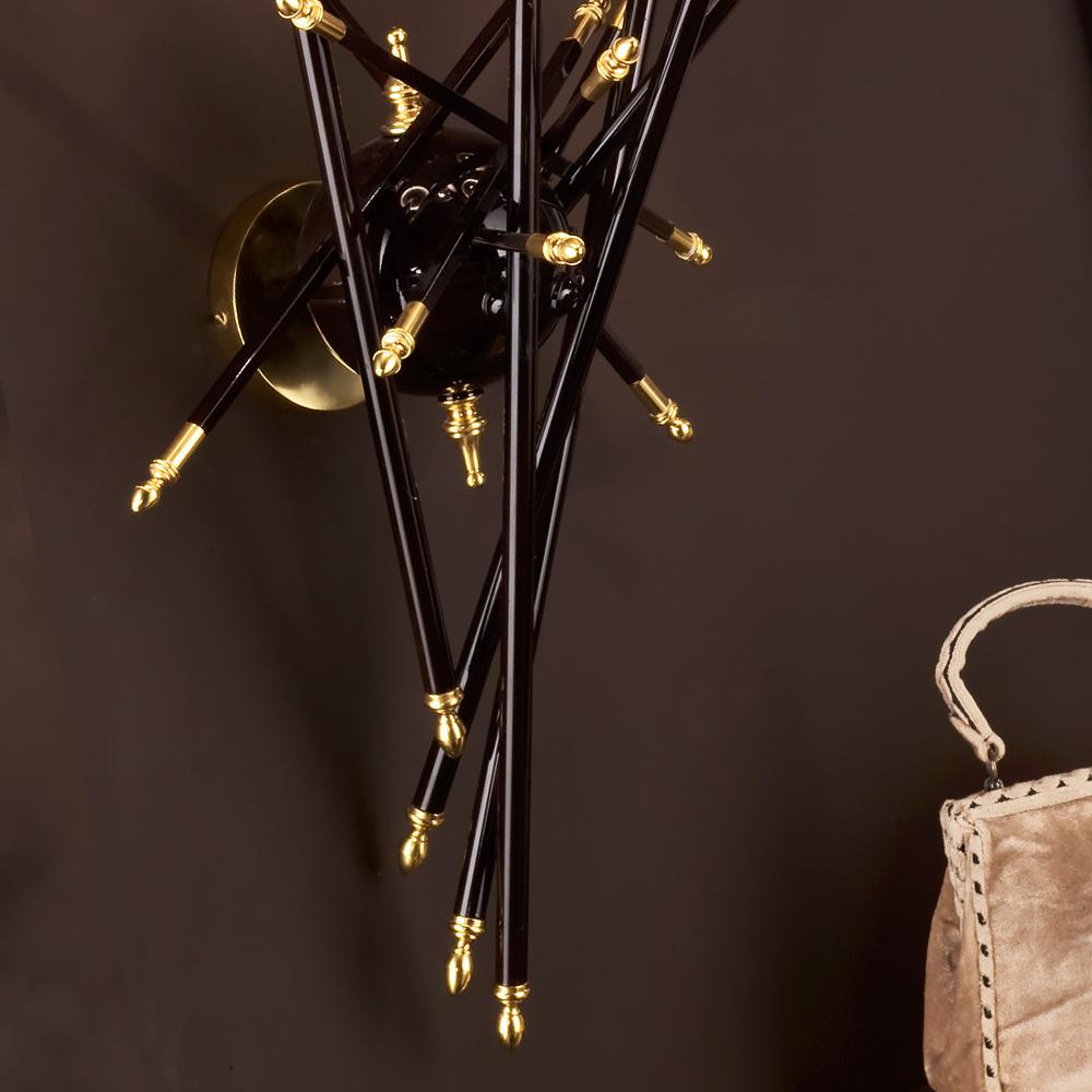 Exclusive Italian Bronze Lacquered Wall Light, Bedroom Wall Sconce, detail 2