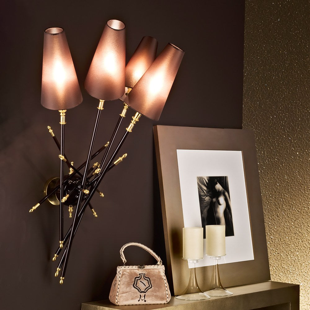 Exclusive Italian Bronze Lacquered Wall Light, Bedroom Wall Sconce, height 100 cm