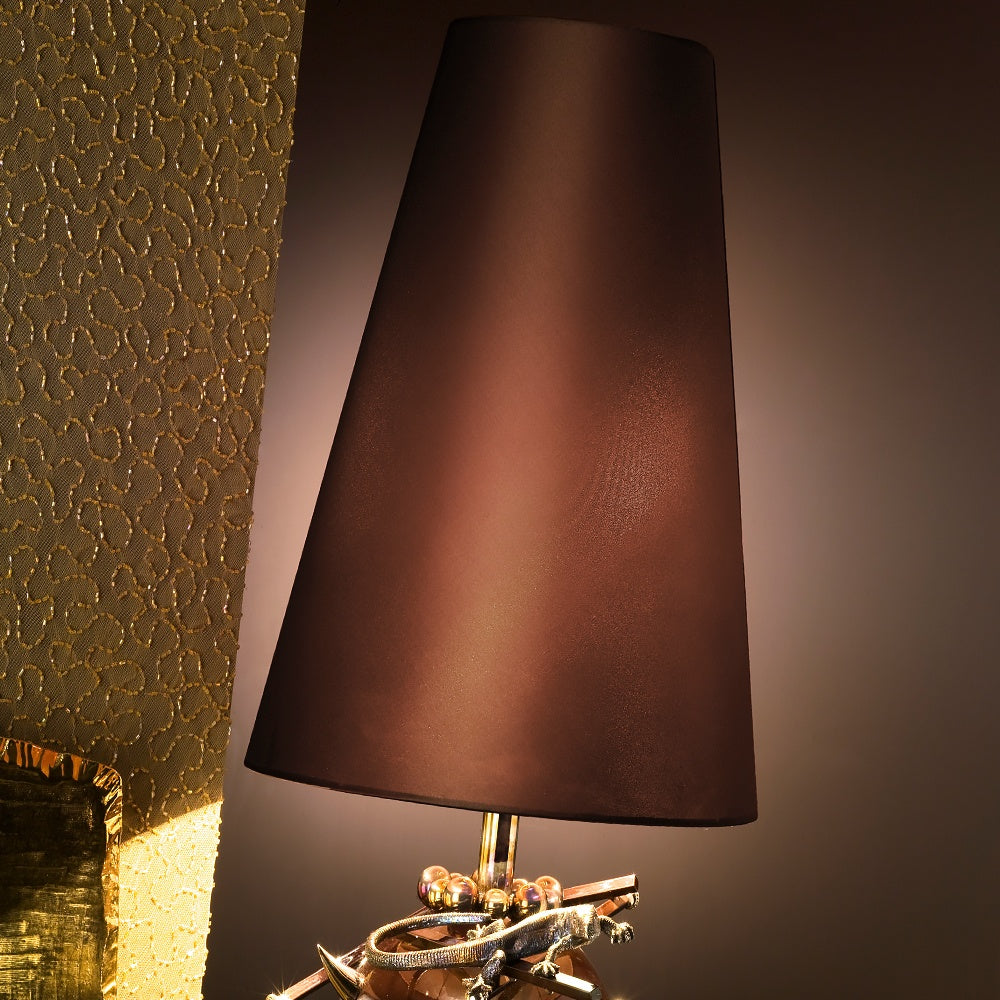 Exclusive Italian Bronze Table Light, Bedside Table Lamp, detail 2