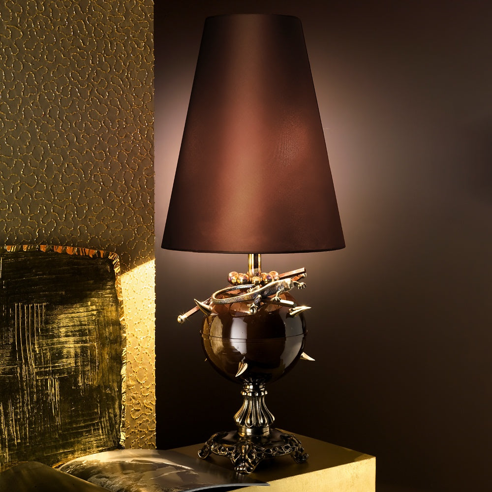 Exclusive Italian Bronze Table Light, Bedside Table Lamp, height 85 cm