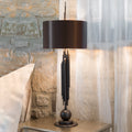 Exclusive Italian Brown And Gold Table Light, Bedside Table Lamp, height 70 cm