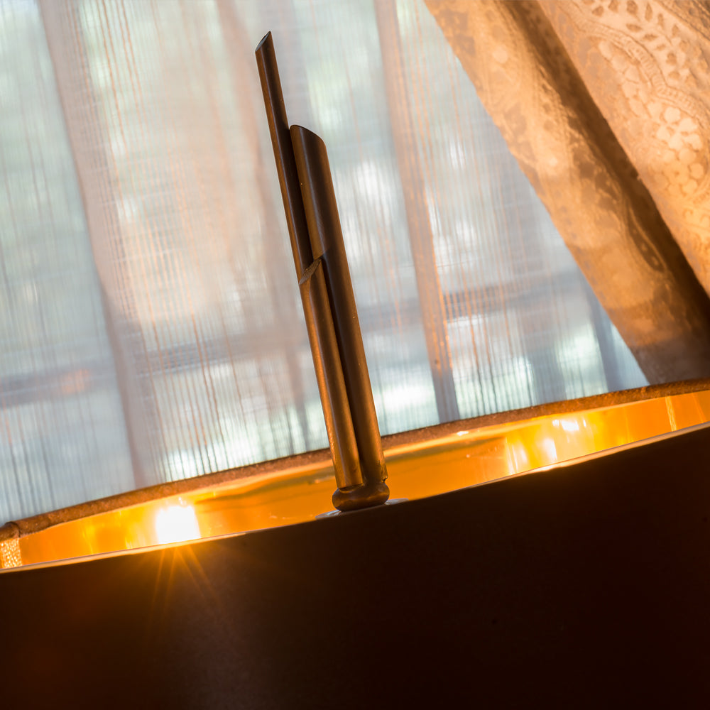Exclusive Italian Brown And Gold Table Light, Bedside Table Lamp, detail 3