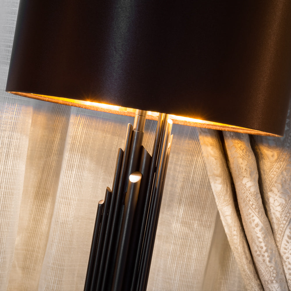 Exclusive Italian Brown And Gold Table Light, Bedside Table Lamp, detail 2