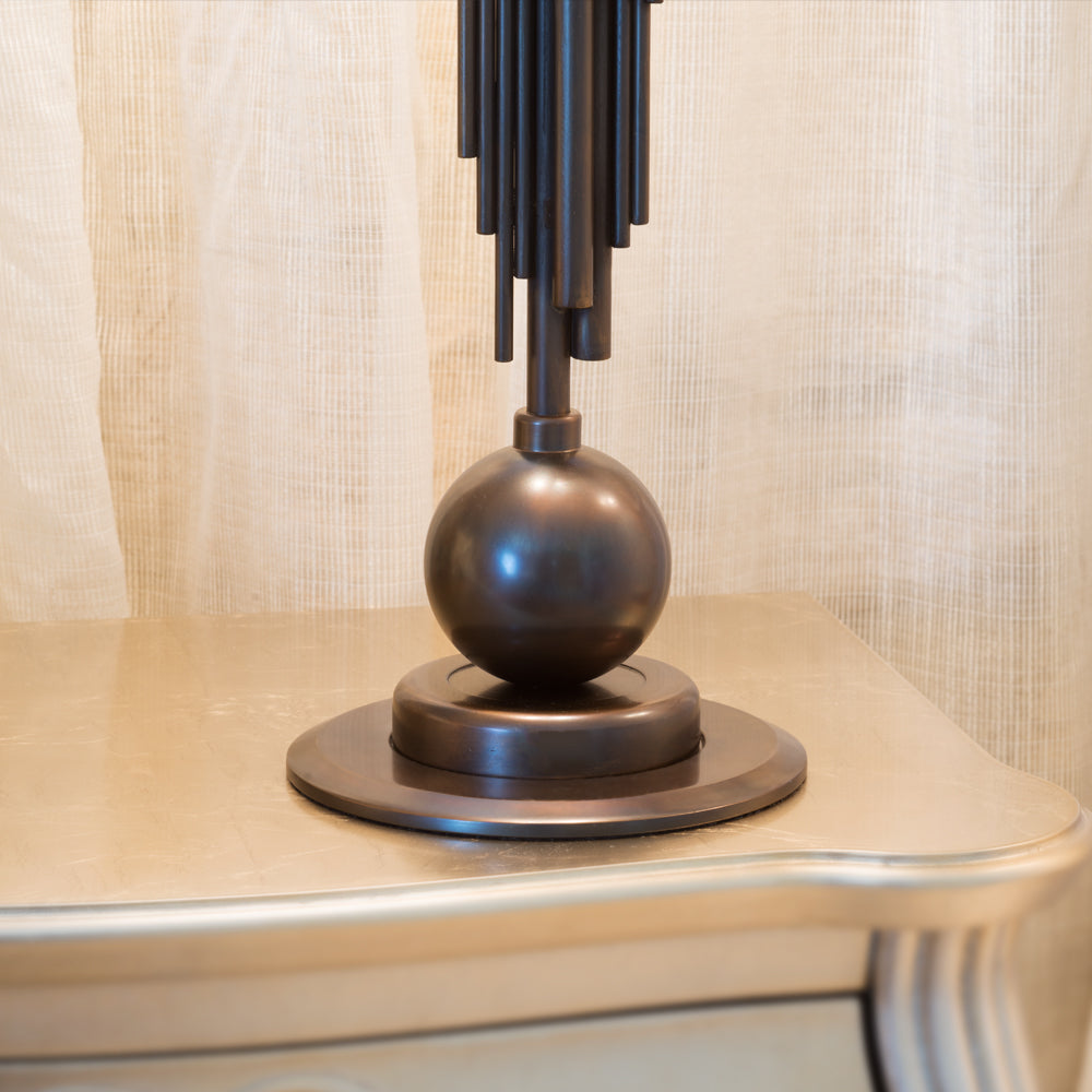 Exclusive Italian Brown And Gold Table Light, Bedside Table Lamp, detail 4