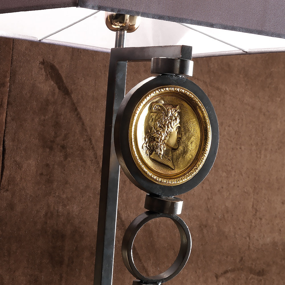 Exclusive Italian Pewter Table Light, Bedside Table Lamp, detail 2
