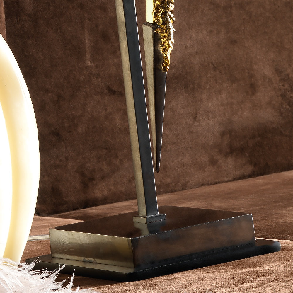 Exclusive Italian Pewter Table Light, Bedside Table Lamp, detail 5