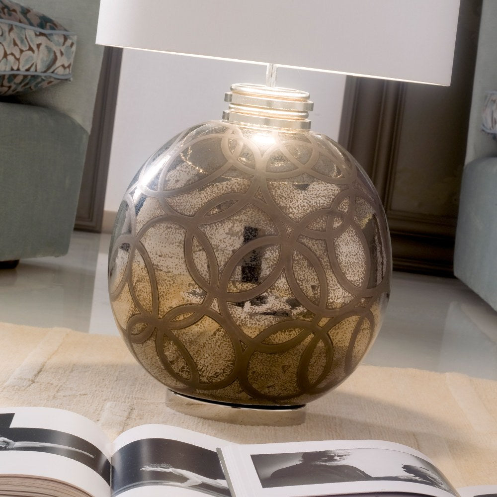 Exclusive Italian Platinum Plated Majolica Table Light, Bedside Table Lamp, detail 2