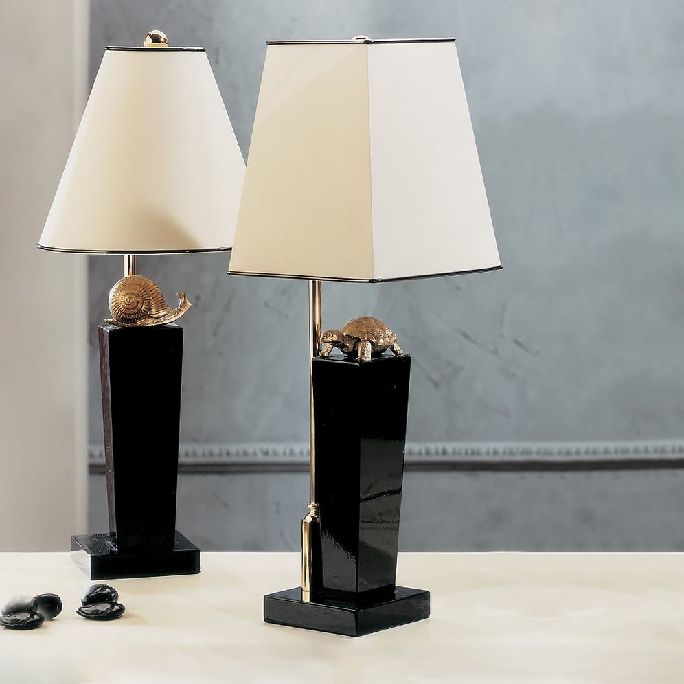 Exclusive Lacquered Bronze Black Table Light, Bedside Table Lamp, height 56 cm