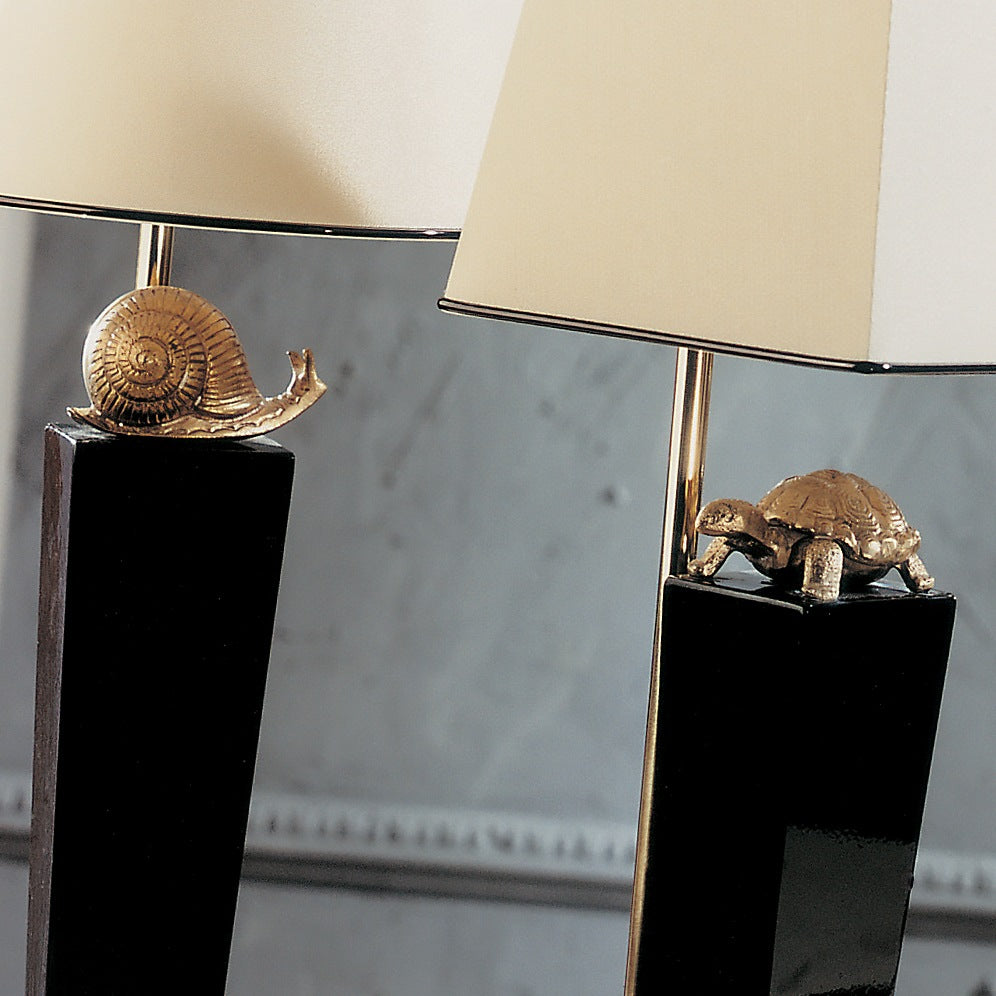 Exclusive Lacquered Bronze Black Table Light, Bedside Table Lamp, detail 2