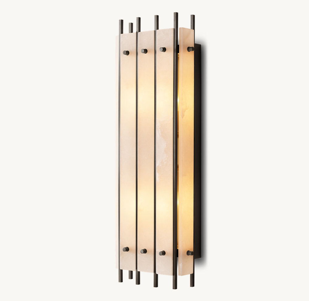 San Marco Alabaster Grand Box Sconce, Bedroom Wall Sconce, detail 12