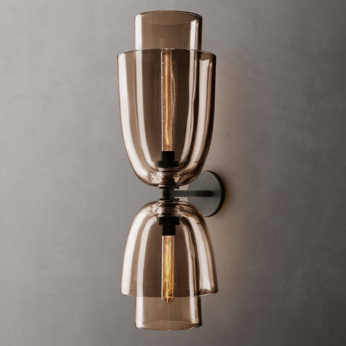 Blom Amber Glass Cloche Grand Wall Light, Bathroom Wall Sconce, detail 2