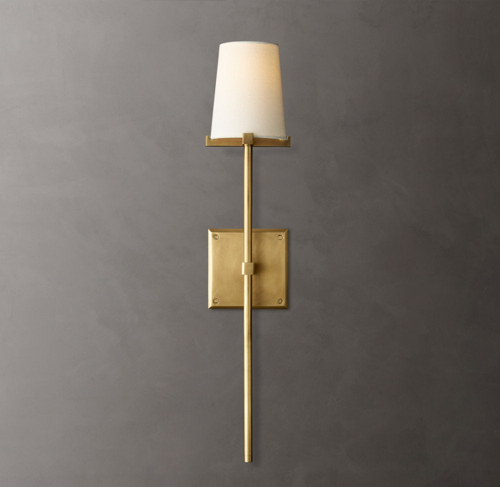 Pauillac Fabric Shade Torch Wall Light, Bedroom Wall Sconce, detail 5
