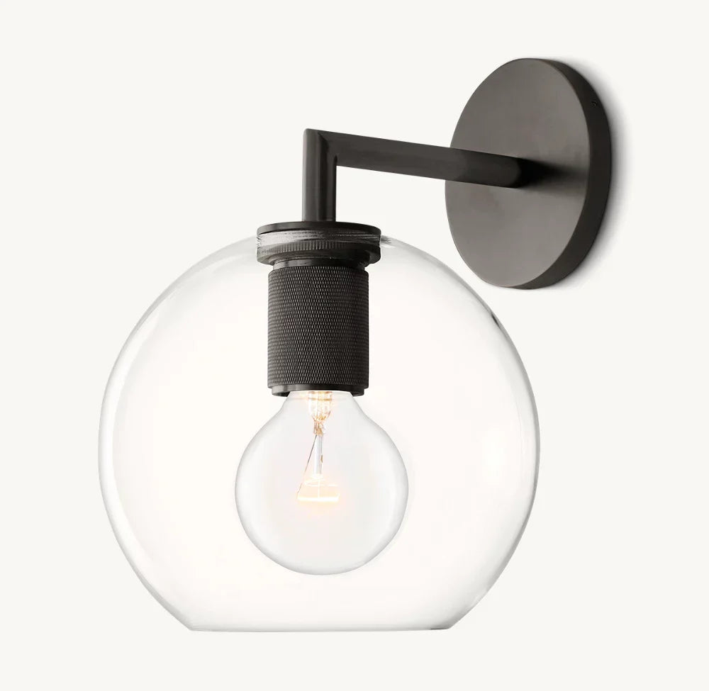Utilitaire Globe Shade Wall Light, Bathroom Wall Sconce, detail 12