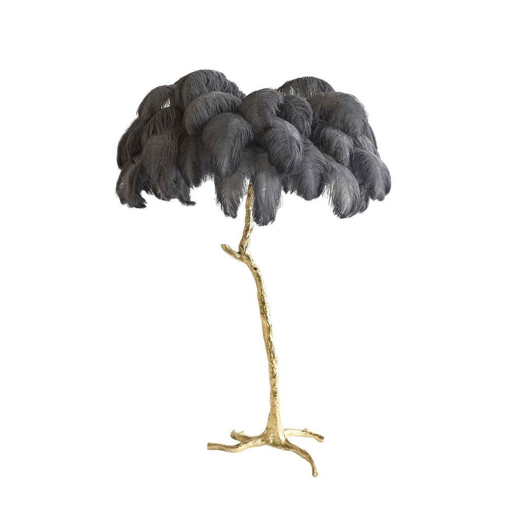 Feathered Elegance Brass Floor Light, Floor Lamp, detail 100