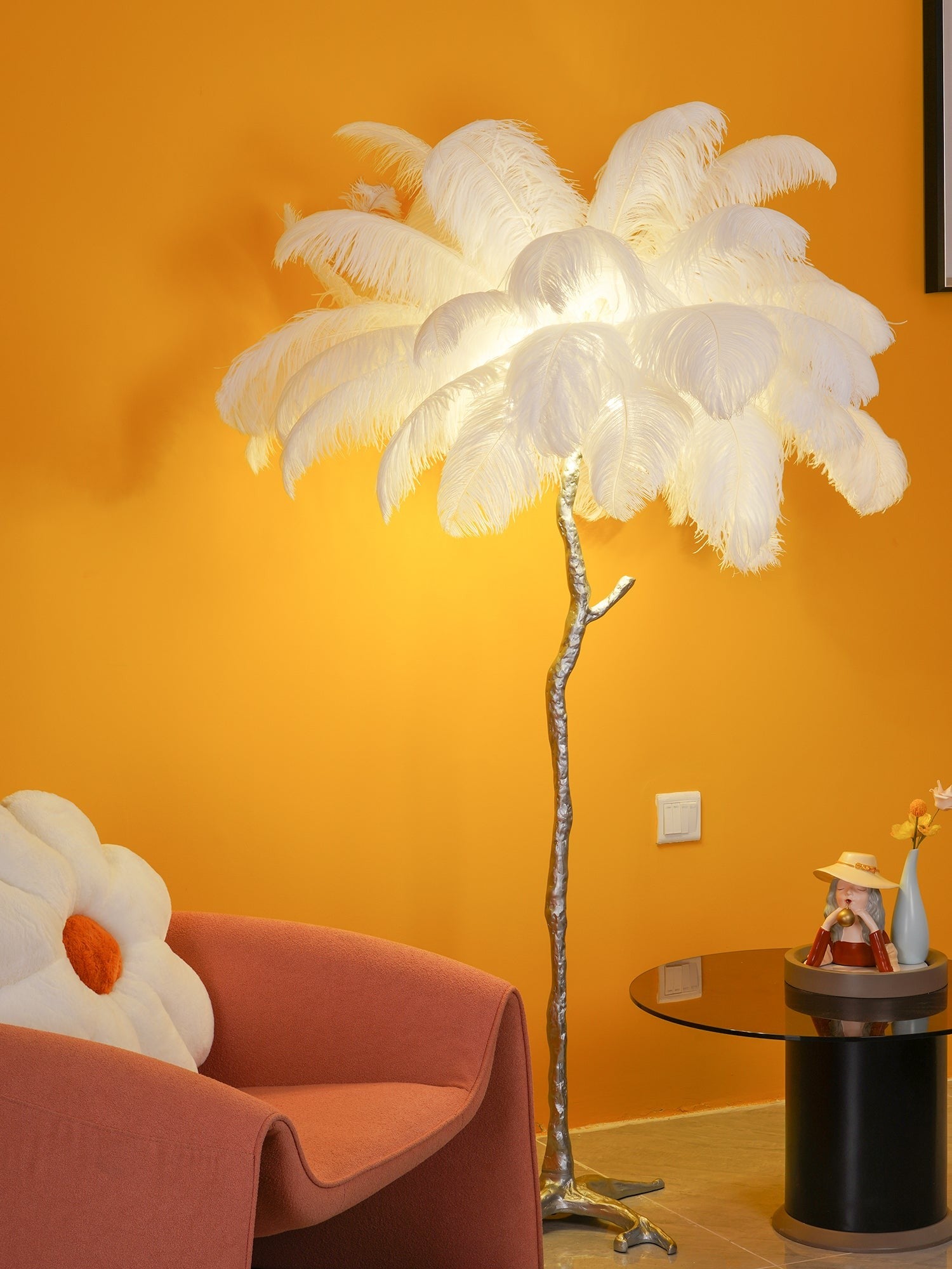 Feathered Elegance Brass Floor Light, Floor Lamp, detail 111