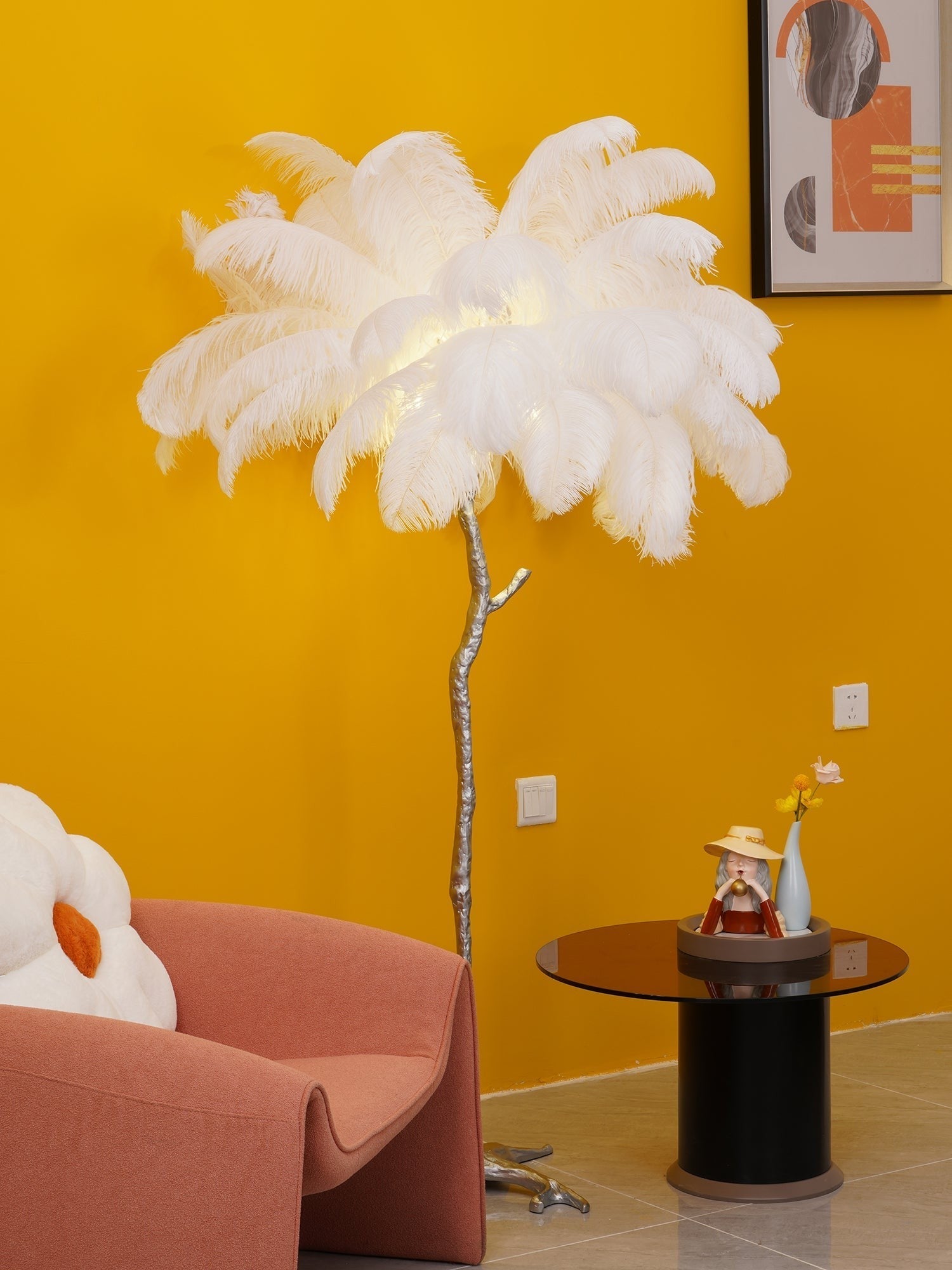 Feathered Elegance Brass Floor Light, Floor Lamp, detail 112