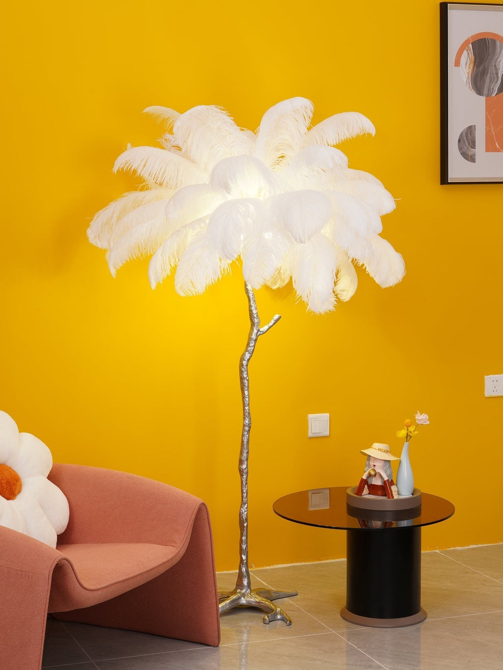 Feathered Elegance Brass Floor Light, Floor Lamp, detail 113