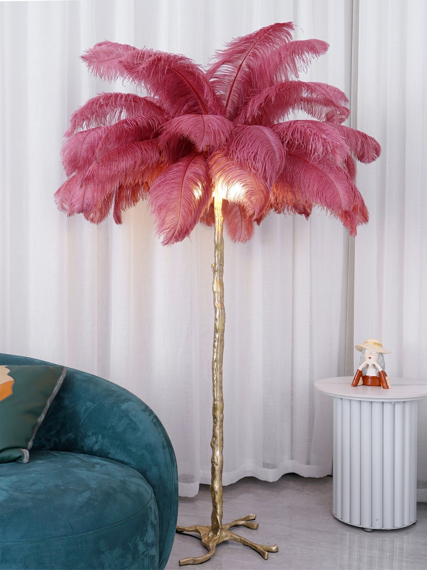 Feathered Elegance Brass Floor Light, Floor Lamp, detail 115