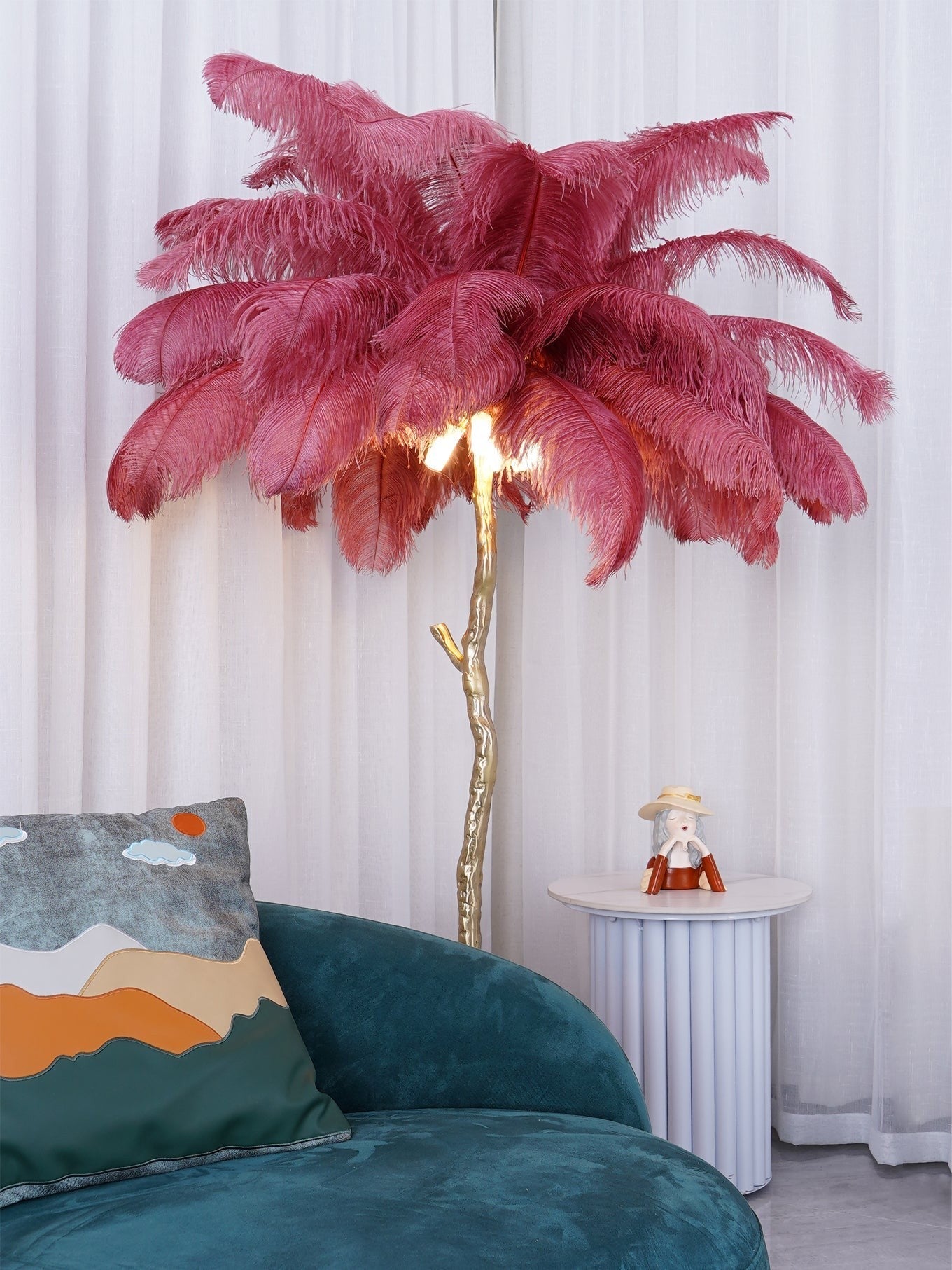 Feathered Elegance Brass Floor Light, Floor Lamp, detail 116