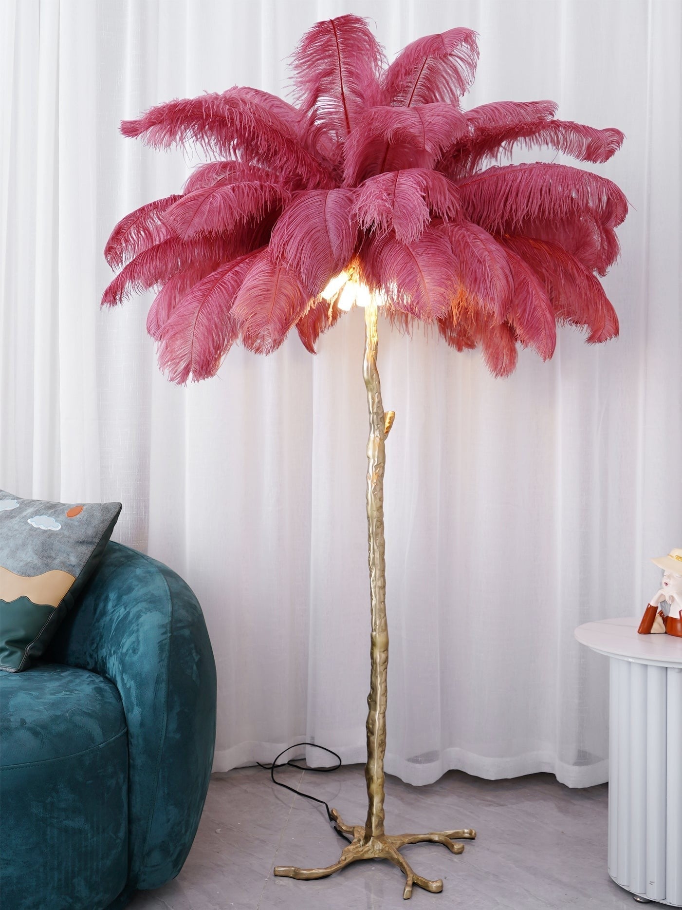 Feathered Elegance Brass Floor Light, Floor Lamp, detail 117