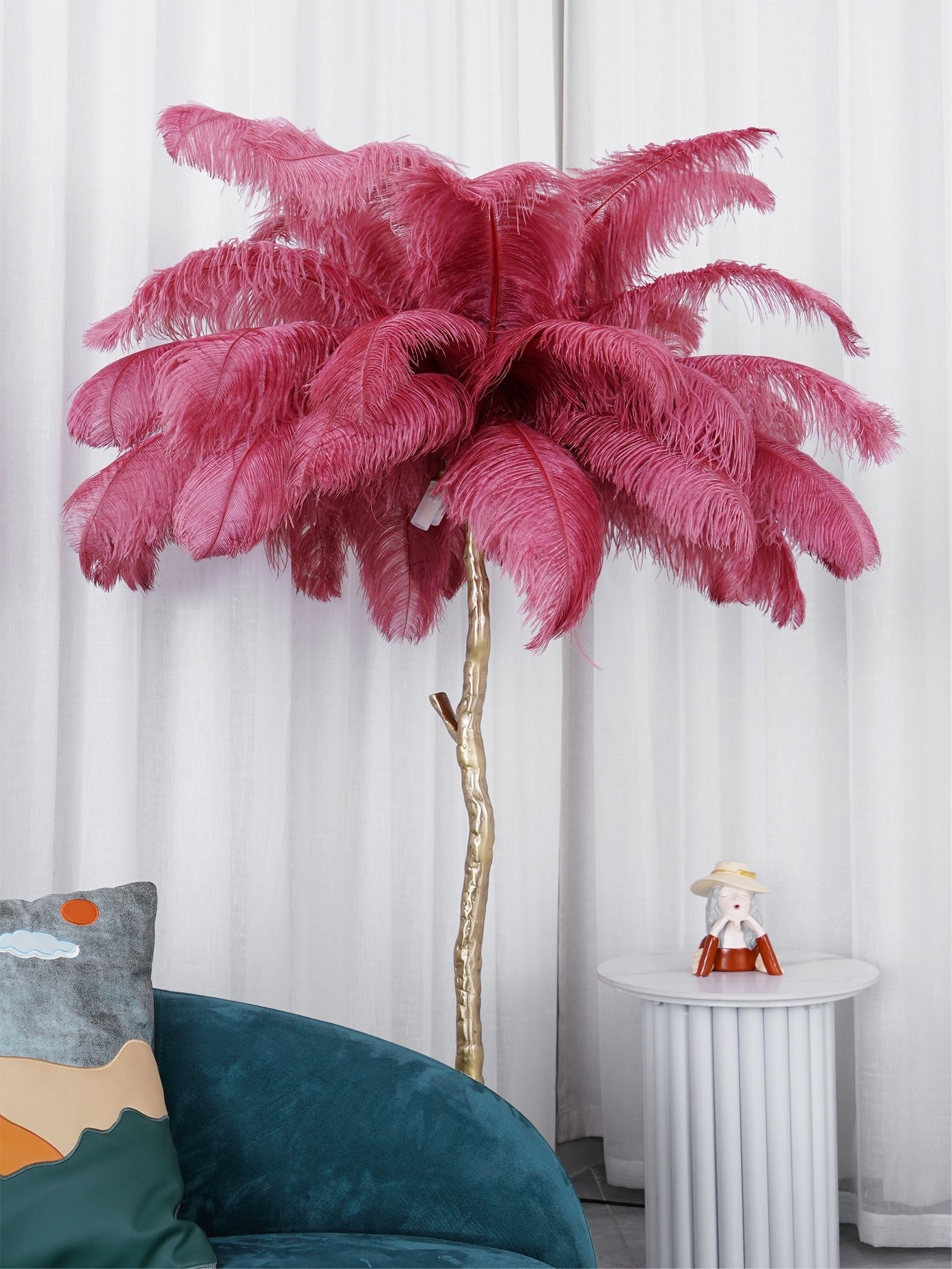 Feathered Elegance Brass Floor Light, Floor Lamp, detail 118