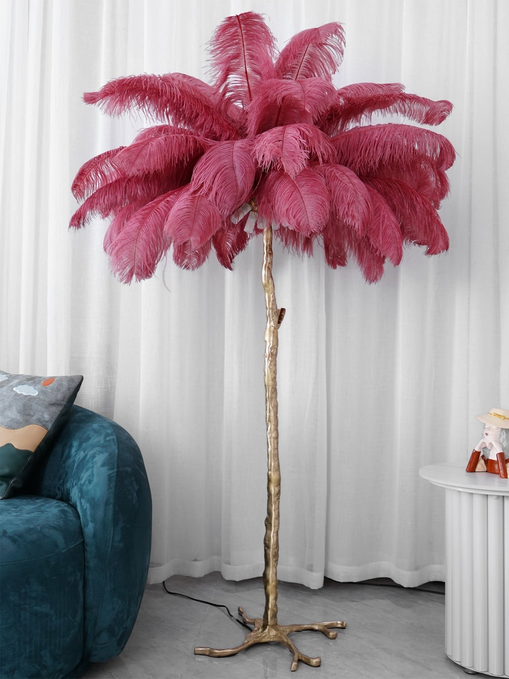 Feathered Elegance Brass Floor Light, Floor Lamp, detail 122