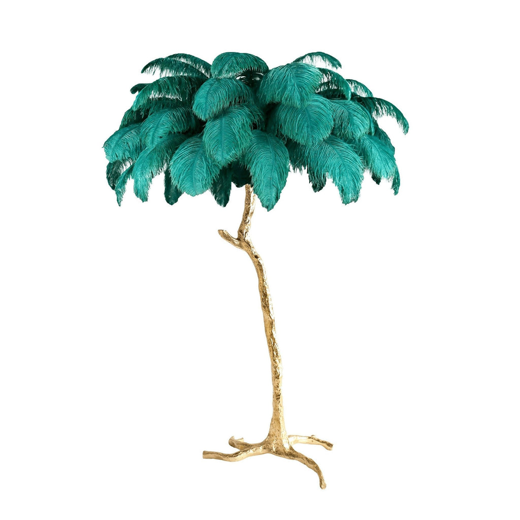 Feathered Elegance Brass Floor Light, Floor Lamp, detail 12