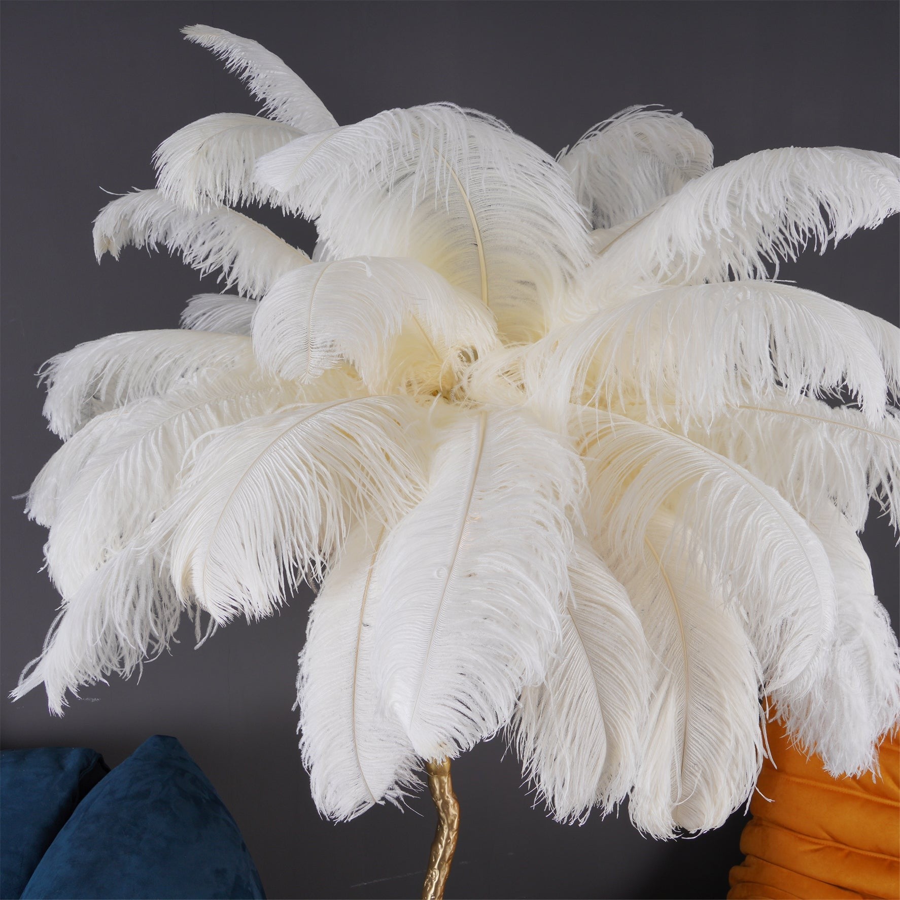 Feathered Elegance Brass Floor Light, Floor Lamp, detail 134