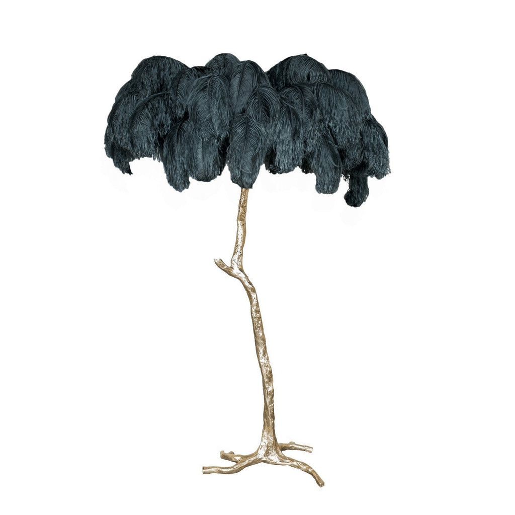 Feathered Elegance Brass Floor Light, Floor Lamp, detail 13