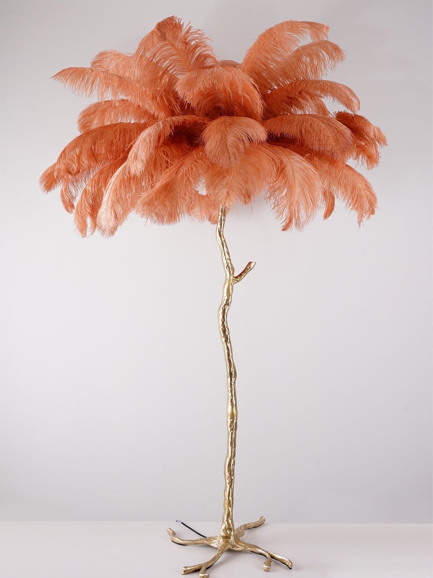 Feathered Elegance Brass Floor Light, Floor Lamp, detail 140