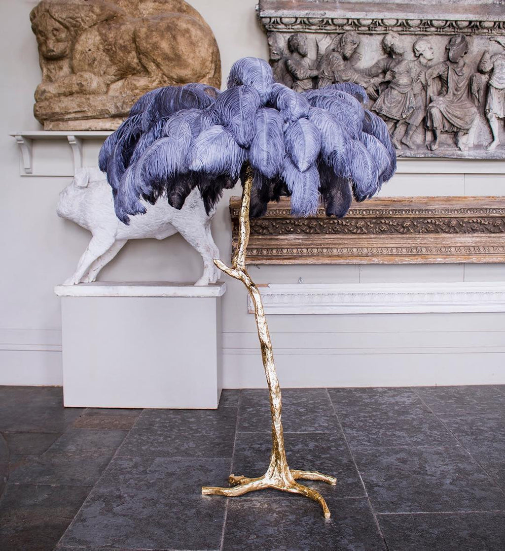 Feathered Elegance Brass Floor Light, Floor Lamp, detail 146