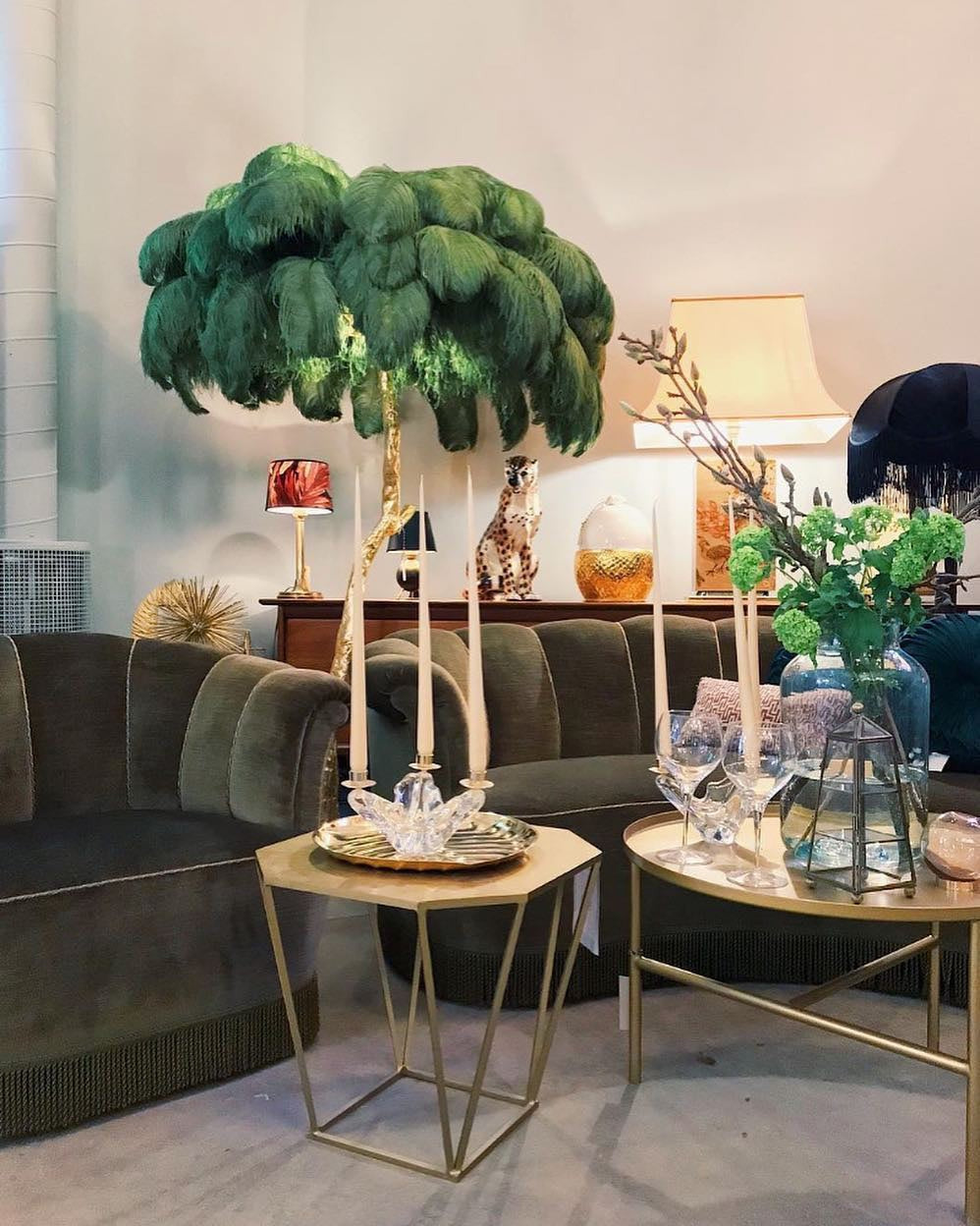 Feathered Elegance Brass Floor Light, Floor Lamp, detail 147